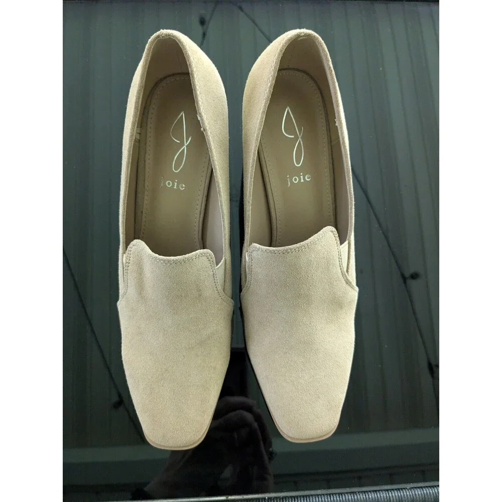 Joie Shoes Womens Sz 9.5 Wevenly Casual Comfort Tan Suede Block Heels Academia